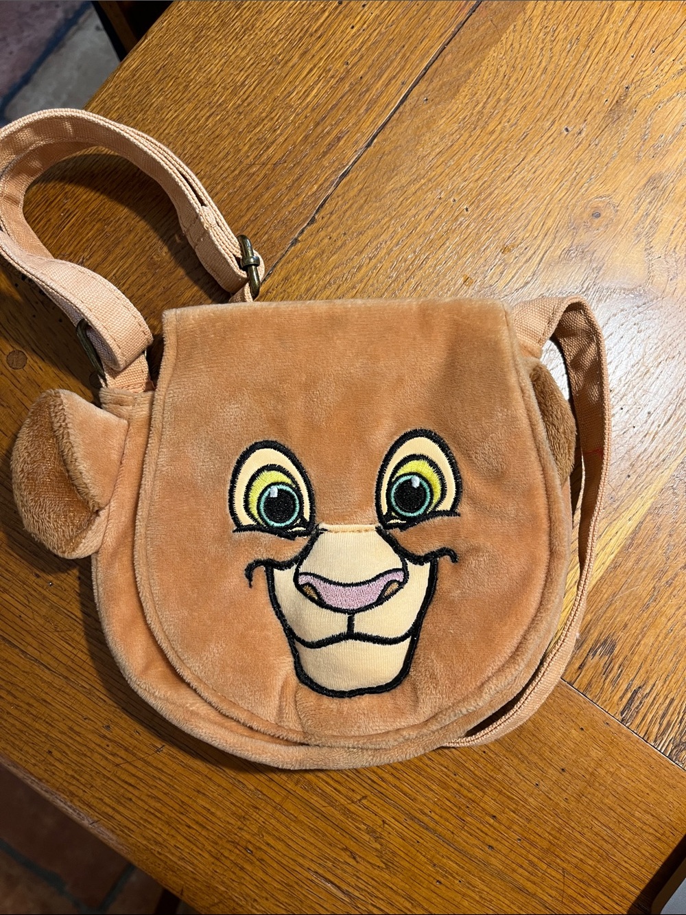 Disney Plush Lion Face Shoulder Bag in Tan and Yellow